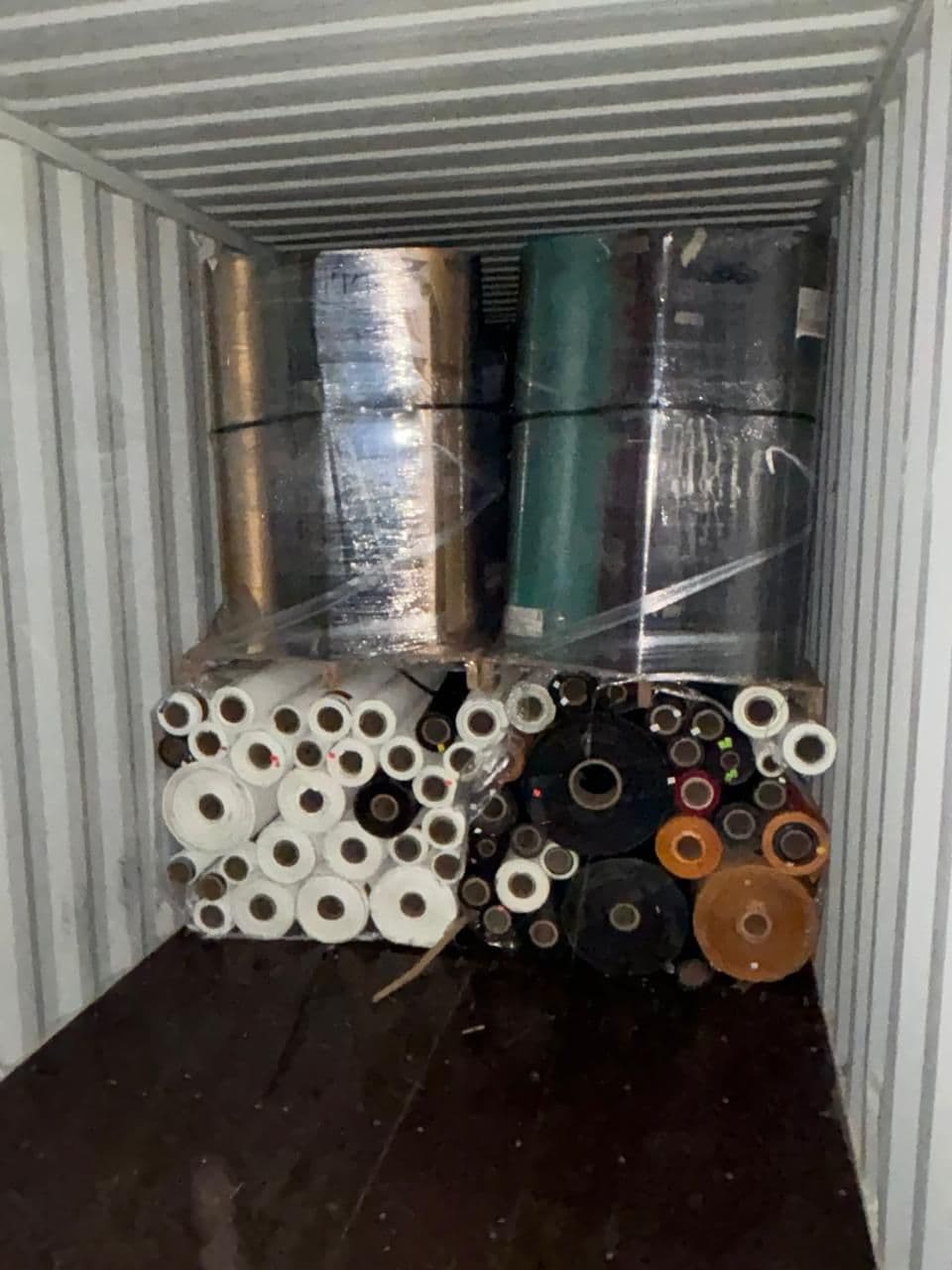 Mixed paper and material rolls in storage